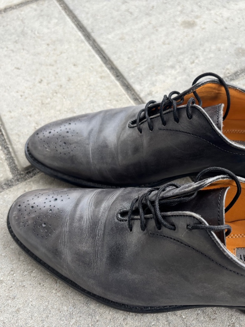 Johnson & Murphy Gray Italian leather dress shoes